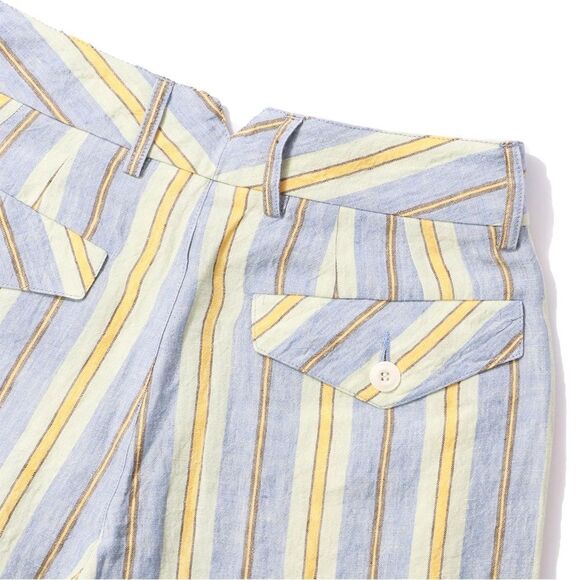 Nicholas Daley Linen Striped Trousers in Blue/Mustard, NWT, Size 34 - Picture 6 of 10